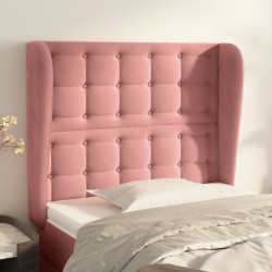 vidaXL Kopfteil mit Ohren Rosa 83x23x118/128 cm Samt