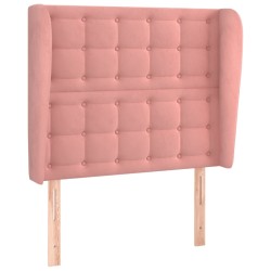 vidaXL Kopfteil mit Ohren Rosa 83x23x118/128 cm Samt