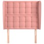 vidaXL Kopfteil mit Ohren Rosa 83x23x118/128 cm Samt