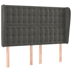 vidaXL Kopfteil mit Ohren Dunkelgrau 147x23x118/128 cm Samt