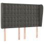 vidaXL Kopfteil mit Ohren Dunkelgrau 147x23x118/128 cm Samt