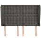 vidaXL Kopfteil mit Ohren Dunkelgrau 147x23x118/128 cm Samt