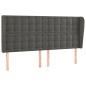 vidaXL Kopfteil mit Ohren Dunkelgrau 203x23x118/128 cm Samt vidaXL Kopfteil mit Ohren Dunkelgrau 203x23x118/128 cm Samt