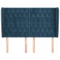 vidaXL Kopfteil mit Ohren Dunkelblau 163x23x118/128 cm Samt