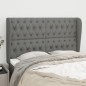 vidaXL Kopfteil mit Ohren Dunkelgrau 163x23x118/128 cm Stoff