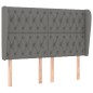 vidaXL Kopfteil mit Ohren Dunkelgrau 163x23x118/128 cm Stoff