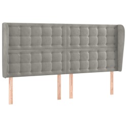 vidaXL Kopfteil mit Ohren Hellgrau 163x23x118/128 cm Samt