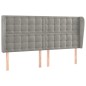 vidaXL Kopfteil mit Ohren Hellgrau 163x23x118/128 cm Samt