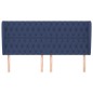 vidaXL Kopfteil mit Ohren Blau 203x23x118/128 cm Stoff