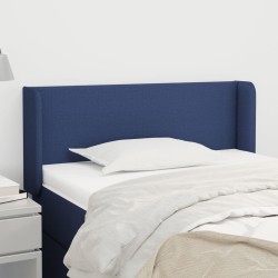 vidaXL Kopfteil mit Ohren Blau 93x16x78/88 cm Stoff