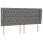 vidaXL Kopfteil mit Ohren Dunkelgrau 203x23x118/128 cm Stoff