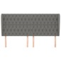 vidaXL Kopfteil mit Ohren Dunkelgrau 203x23x118/128 cm Stoff