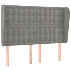 vidaXL Kopfteil mit Ohren Hellgrau 147x23x118/128 cm Samt