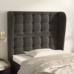 vidaXL Kopfteil mit Ohren Dunkelgrau 83x23x118/128 cm Samt