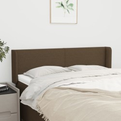 vidaXL Kopfteil mit Ohren Dunkelbraun 147x16x78/88 cm Stoff