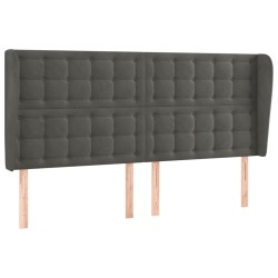 vidaXL Kopfteil mit Ohren Dunkelgrau 183x23x118/128 cm Samt