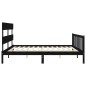 Massivholzbett mit Kopfteil Schwarz 200x200 cm Massivholzbett mit Kopfteil Schwarz 200x200 cm