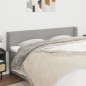vidaXL Kopfteil mit Ohren Hellgrau 183x16x78/88 cm Stoff