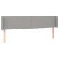 vidaXL Kopfteil mit Ohren Hellgrau 183x16x78/88 cm Stoff