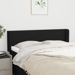 vidaXL Kopfteil mit Ohren Schwarz 147x16x78/88 cm Stoff