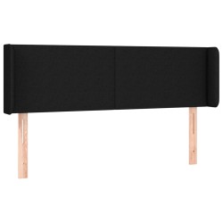 vidaXL Kopfteil mit Ohren Schwarz 147x16x78/88 cm Stoff