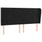 vidaXL Kopfteil mit Ohren Schwarz 183x23x118/128 cm Samt