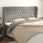 vidaXL Kopfteil mit Ohren Hellgrau 203x23x118/128 cm Samt vidaXL Kopfteil mit Ohren Hellgrau 203x23x118/128 cm Samt
