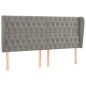 vidaXL Kopfteil mit Ohren Hellgrau 203x23x118/128 cm Samt vidaXL Kopfteil mit Ohren Hellgrau 203x23x118/128 cm Samt