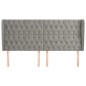 vidaXL Kopfteil mit Ohren Hellgrau 203x23x118/128 cm Samt vidaXL Kopfteil mit Ohren Hellgrau 203x23x118/128 cm Samt