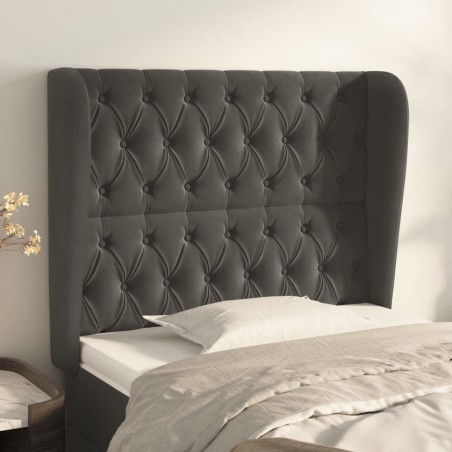 vidaXL Kopfteil mit Ohren Dunkelgrau 103x23x118/128 cm Samt