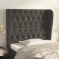 vidaXL Kopfteil mit Ohren Dunkelgrau 103x23x118/128 cm Samt