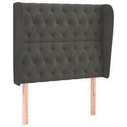 vidaXL Kopfteil mit Ohren Dunkelgrau 103x23x118/128 cm Samt