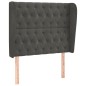 vidaXL Kopfteil mit Ohren Dunkelgrau 103x23x118/128 cm Samt