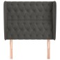 vidaXL Kopfteil mit Ohren Dunkelgrau 103x23x118/128 cm Samt