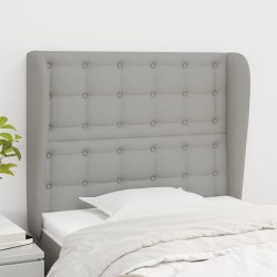 vidaXL Kopfteil mit Ohren Hellgrau 103x23x118/128 cm Stoff