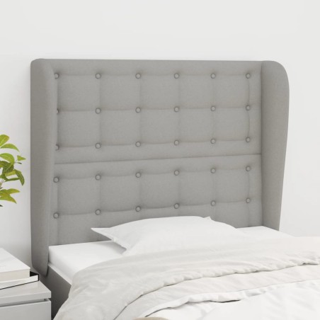 vidaXL Kopfteil mit Ohren Hellgrau 103x23x118/128 cm Stoff
