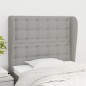 vidaXL Kopfteil mit Ohren Hellgrau 103x23x118/128 cm Stoff
