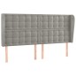 vidaXL Kopfteil mit Ohren Hellgrau 183x23x118/128 cm Samt