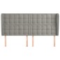 vidaXL Kopfteil mit Ohren Hellgrau 183x23x118/128 cm Samt