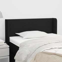 vidaXL Kopfteil mit Ohren Schwarz 103x16x78/88 cm Stoff