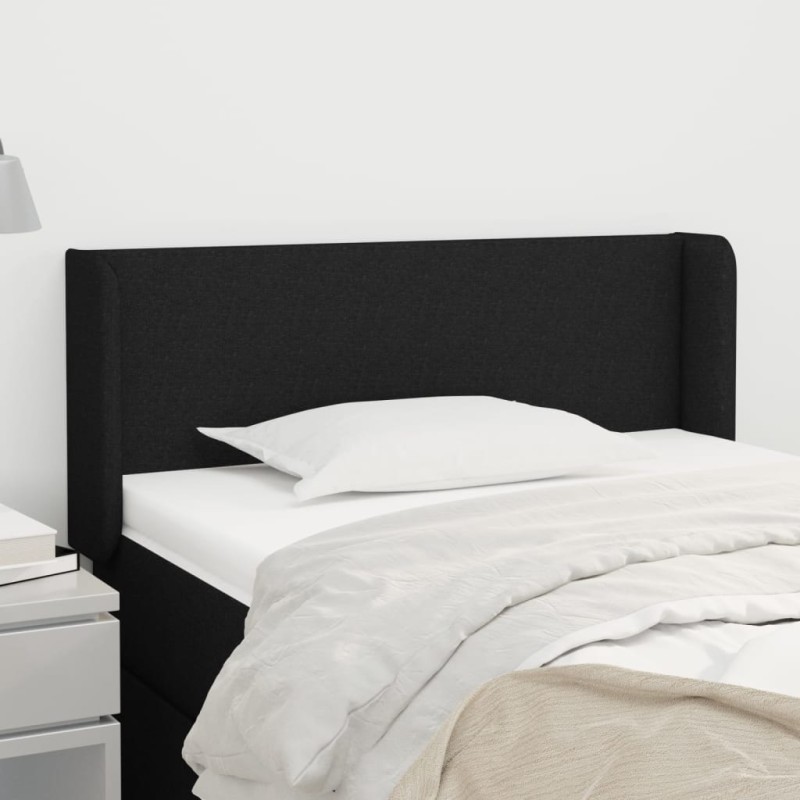 vidaXL Kopfteil mit Ohren Schwarz 103x16x78/88 cm Stoff vidaXL Kopfteil mit Ohren Schwarz 103x16x78/88 cm Stoff
