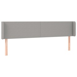 vidaXL Kopfteil mit Ohren Hellgrau 203x16x78/88 cm Stoff
