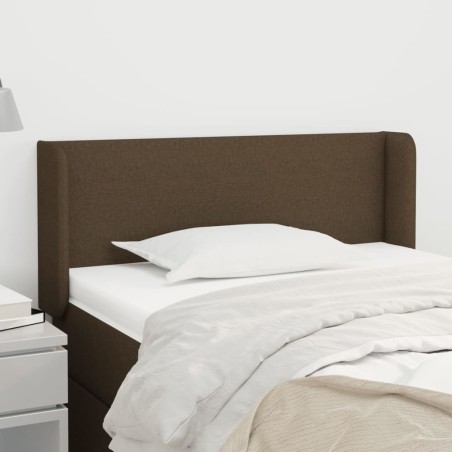 vidaXL Kopfteil mit Ohren Dunkelbraun 93x16x78/88 cm Stoff