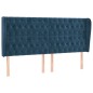 vidaXL Kopfteil mit Ohren Dunkelblau 203x23x118/128 cm Samt