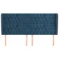 vidaXL Kopfteil mit Ohren Dunkelblau 203x23x118/128 cm Samt