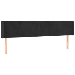 vidaXL Kopfteil mit Ohren Schwarz 203x16x78/88 cm Samt