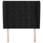 vidaXL Kopfteil mit Ohren Schwarz 93x23x118/128 cm Samt