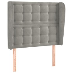 vidaXL Kopfteil mit Ohren Hellgrau 83x23x118/128 cm Samt