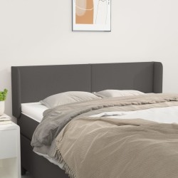 vidaXL Kopfteil mit Ohren Grau 147x16x78/88 cm Kunstleder