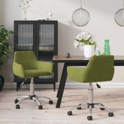 vidaXL Esszimmerstühle 2 Stk. Drehbar Hellgrün Samt